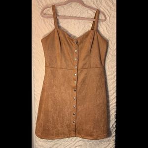 Suede button up dress